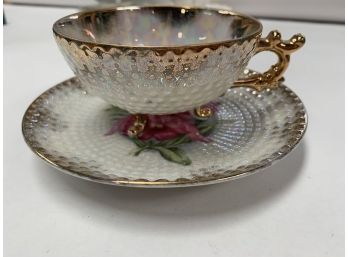 Antique Floral Cup And Saucer