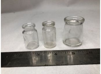 Three Mini Glass Bottles
