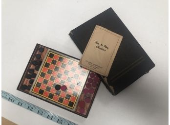 Vintage Mini Checkers Game