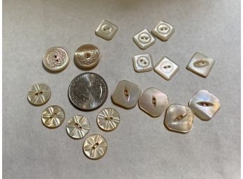Mother Of Pearl Buttons Beautiful Shape - #1