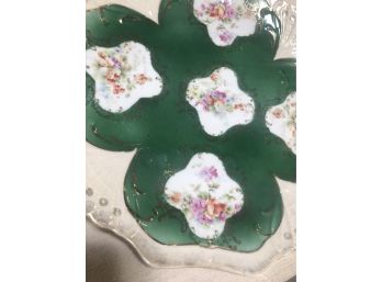 Antique Floral China Serving Plate