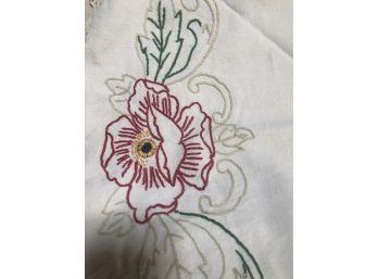 Vintage Round Embroidered Table Cloth