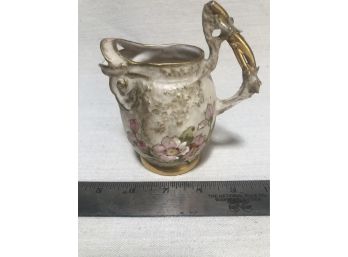 Antique Teplitz  Porcelain Pitcher/Creamer With Gold Leaf