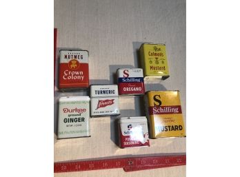Assorted Vintage Spice Tins (7)