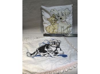 Vintage Cross Stitch Pillow Covers