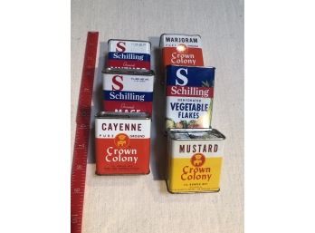 Assorted Vintage Spice Tins (6)