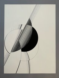 Carol Scott Abstract Screen Print (Black Circles)