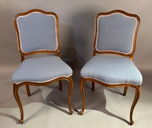 Pair Of French Style Upholstered Side Chairs