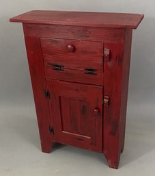 Small Red Painted Cabinet