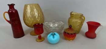 Eight Pieces Of Glass Assorted Colors