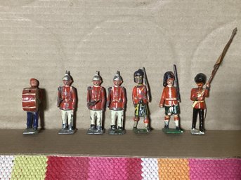 Metal Toy Soldiers Set Of 7 Made In England. JH