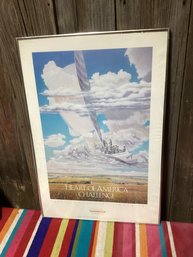 Framed Poster From The Americas Cup Challenge 1987. JH