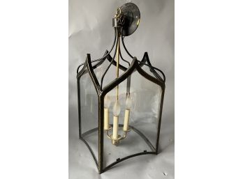 Gothic Style Metal And Glass Hanging Lantern Original Cost 1000.00