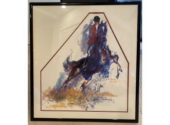 Leroy Neiman Framed Print Horse And Rider 1979