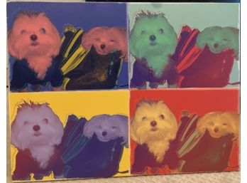 Andy Warhol Style Portrait Of 2 Dogs