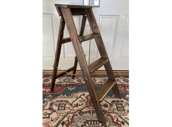 Antique Step Ladder With Brass