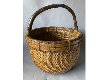 Large Vintage Basket With Handle As Is