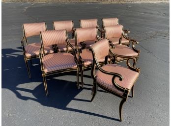 Set Of 8 Regency Style Pavilion Dining Chairs- Original Cost $19,600.00