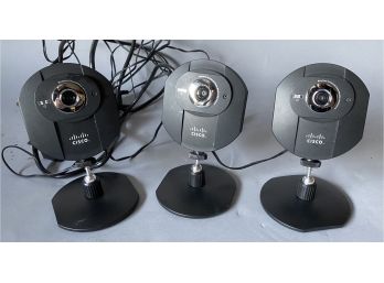 Set Of 3 Cisco Remote Surveillance Cameras
