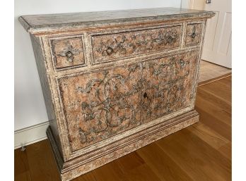 Paint Decorated Server With Antiqued Finish
