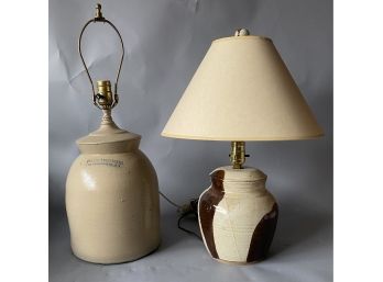 2 Stoneware Pottery Lamps