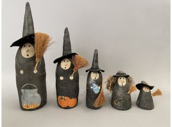 3 Hand Crafted Halloween Witches