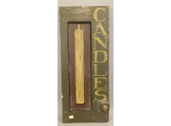 'Candle' Sign Painted  On Antique Door