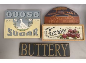 Four Hand-painted Country Signs