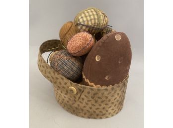Handcrafted Egg Lot In Handled Basket