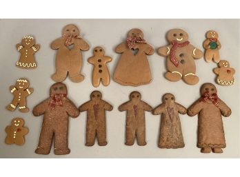 14 Gingerbread Figures Including Men, Women, Babies