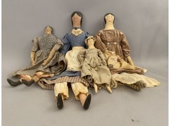 4 Handcrafted Dolls One W Kathleen Lombardi Label