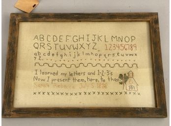 Antique Style Sampler Alphabet Numbers, House Dated 1888, Lisa Johnson Collection