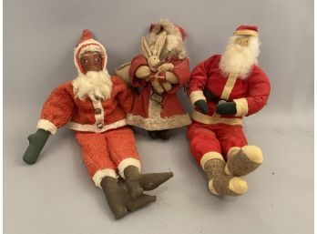 3 Handcrafted Santa Claus Susan Campbell 1995