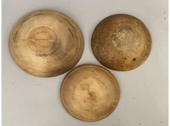 3 Antique Wooden Bowls