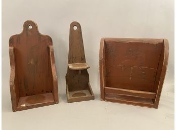 Three Reproduction Country Wall Shelves
