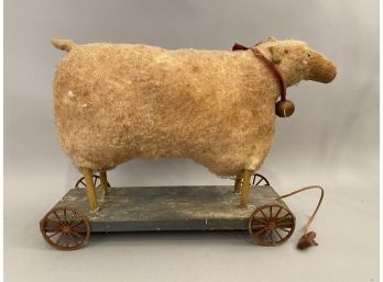 Large Handmade Sheep Pull Toy
