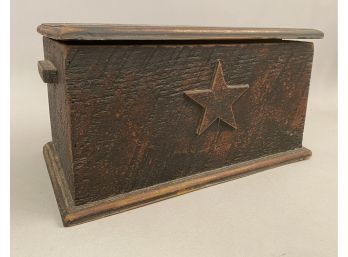 Antique Style Miniature Trunk With Star Decoration