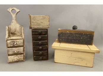 Five Wooden Boxes One 2 W Drawers