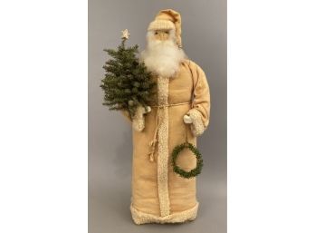 Joni 98 Large Santa Holding Christmas Tree And Wreath With Painted Face