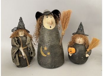 3 Hand Crafted Halloween Witches
