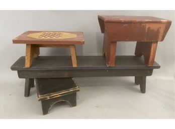 Four Antique Style Foot Stools