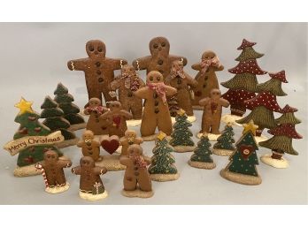 25 PCs Christmas Gingerbread Figures. Trees, Figures With Hearts