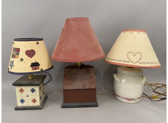3 Vintage Style Country Lamps