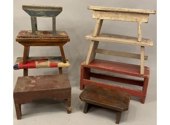 Eight Vintage Style Footstools