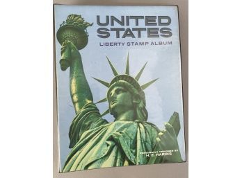 United States Liberty Stamp Album Incomplete Approximately 100 Stamps