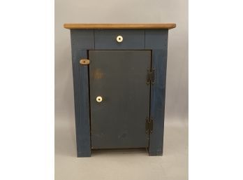 Small Single Door Cupboard In Blue Paint