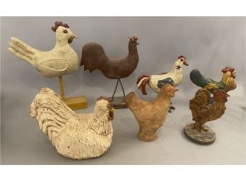 7 Handcrafted Chickens And A Roosters, Rosemary Flagg, Schneeman