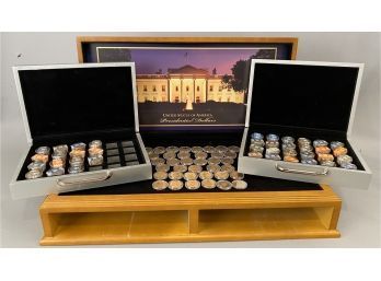 United States Of America Presidential Dollars Set. 506 Uncirculated Dollars With Display Case