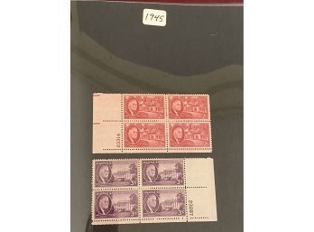 1940-1949 Blocks Of Stamps 148 Stamps Two Cent And Three Cent Stamps