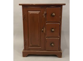 54 Country Style Nightstand With Three Drawers And Door